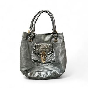 Betsey Johnson black leather studded Shoulder Bag vintage y2k